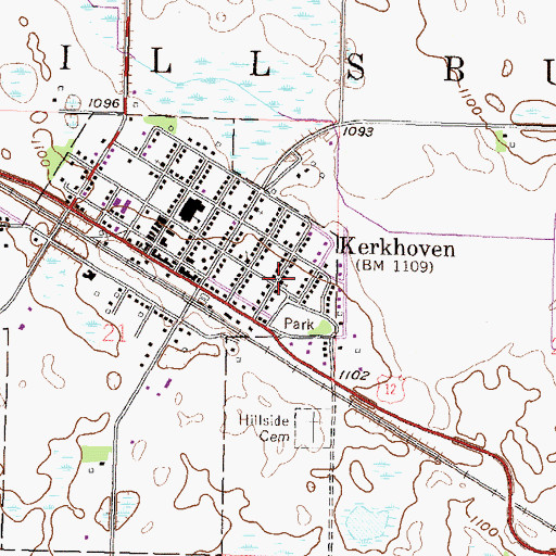 Topographic Map of Evangelical Free Church, MN
