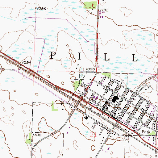 Topographic Map of Kerkhoven High School, MN