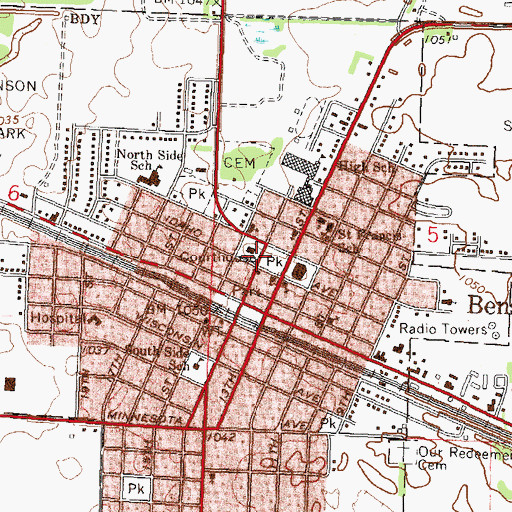 Topographic Map of Swift County Courthouse, MN