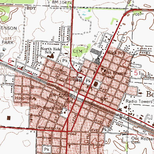 Topographic Map of Swift County Sheriff's Office, MN