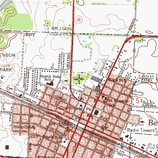 Topographic Map of Benson City Cemetery, MN
