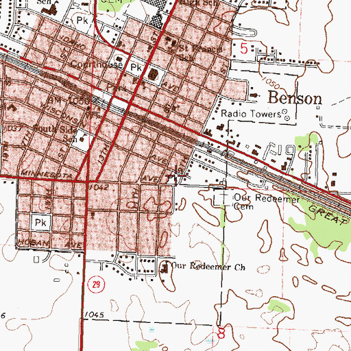 Topographic Map of Hoiland Park, MN