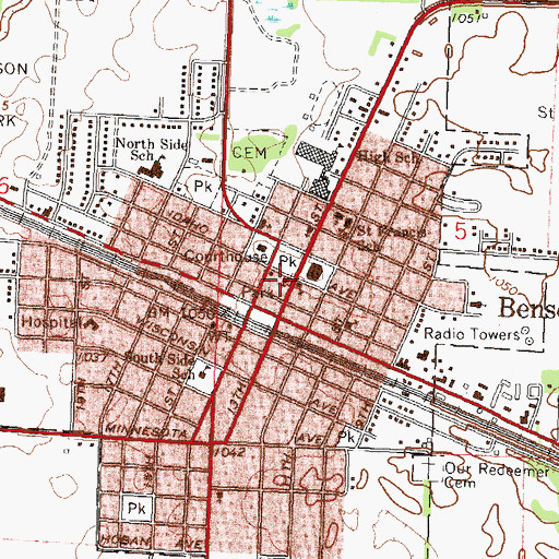 Topographic Map of Pilgrim Congregational United Church, MN