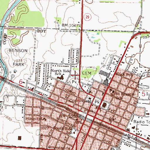 Topographic Map of Homestead Place, MN