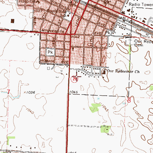 Topographic Map of Homestead Place South, MN