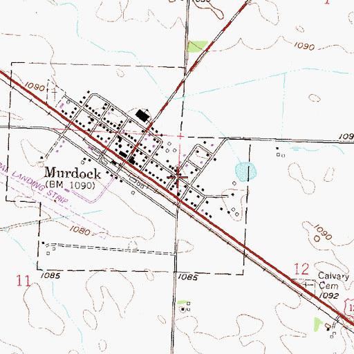 Topographic Map of Murdock Lutheran Church, MN