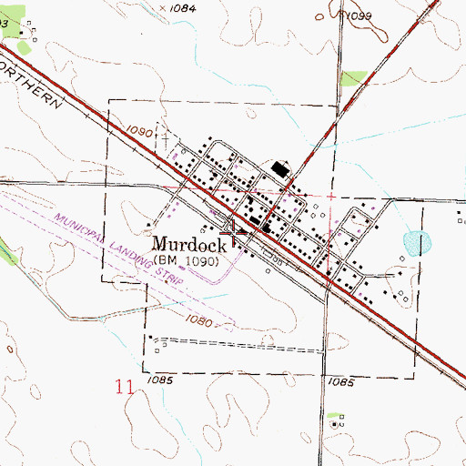 Topographic Map of Murdock, MN