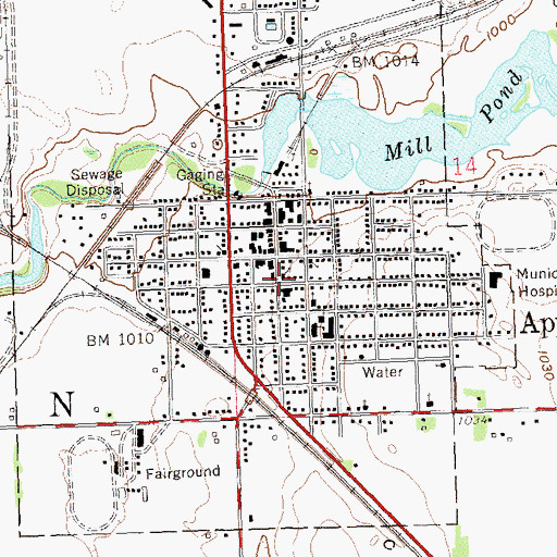 Topographic Map of First United Methodist Church, MN