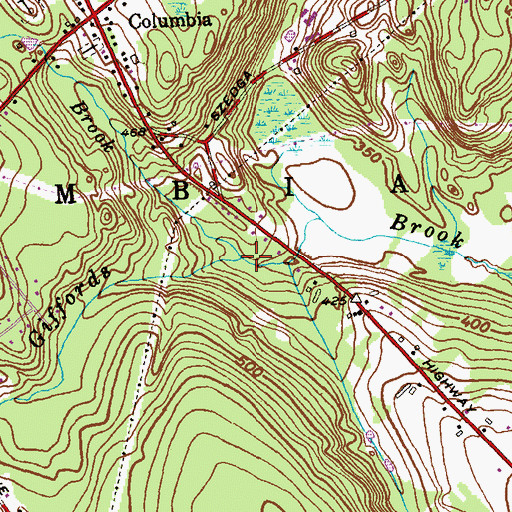 Topographic Map of Dam Brook, CT