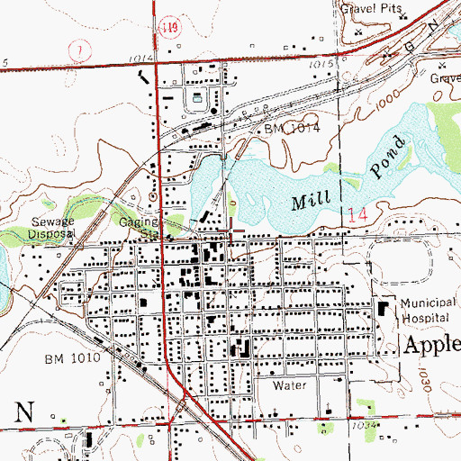 Topographic Map of Trinity Lutheran Church, MN