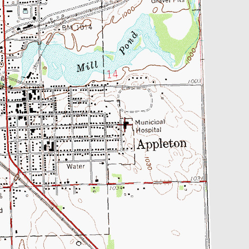 Topographic Map of Appleton Municipal Nursing Home, MN