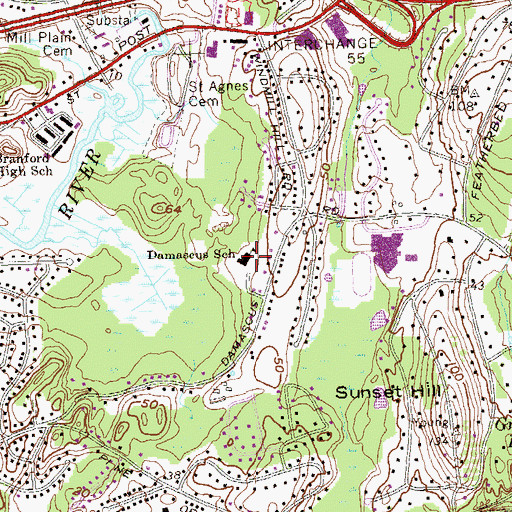 Topographic Map of Mary R Tisko School, CT