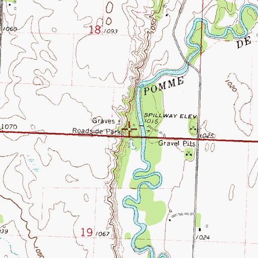 Topographic Map of Pomme De Terre Rest Area, MN