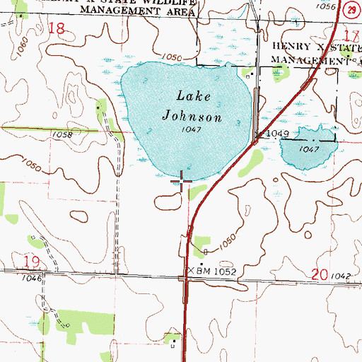Topographic Map of Benson Wayside Park, MN
