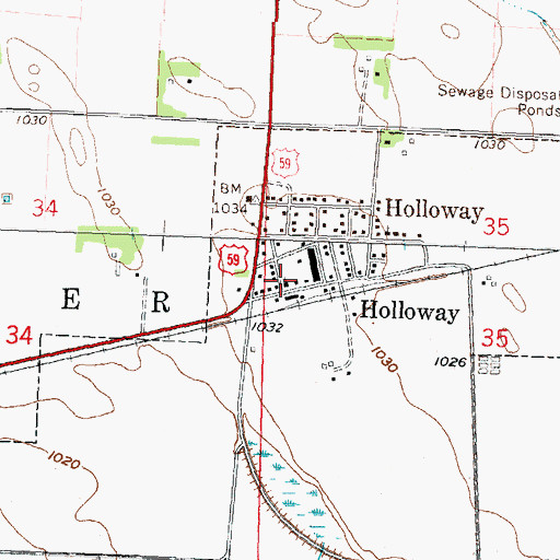 Topographic Map of Immanuel Lutheran Church, MN