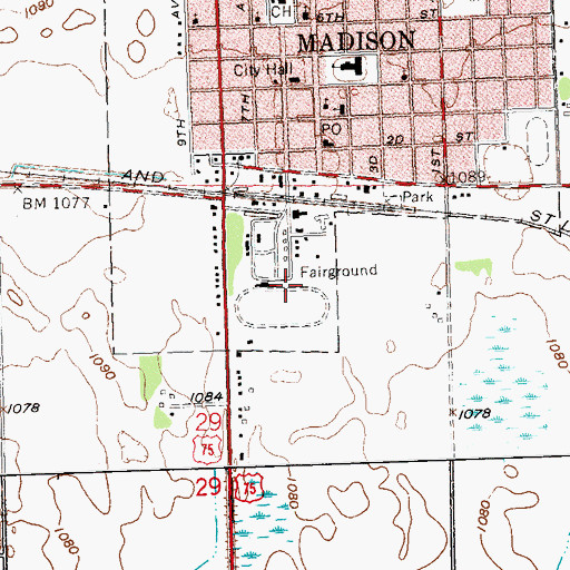 Topographic Map of Lac qui Parle County Fairgrounds, MN