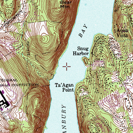 Topographic Map of Danbury Bay, CT