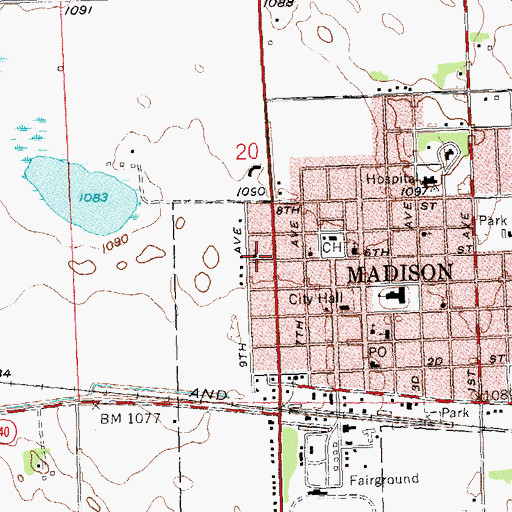 Topographic Map of United Church of Christ, MN