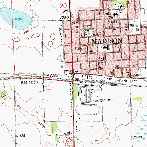 Topographic Map of Lacquiparle High School, MN