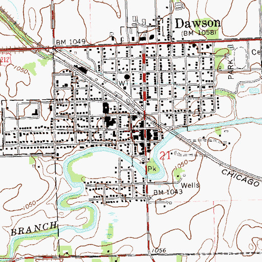 Topographic Map of Dawson Police Department, MN