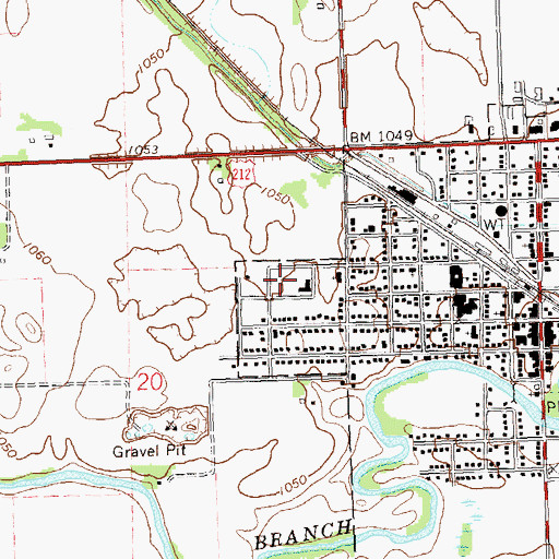 Topographic Map of Johnson Memorial Hospital, MN