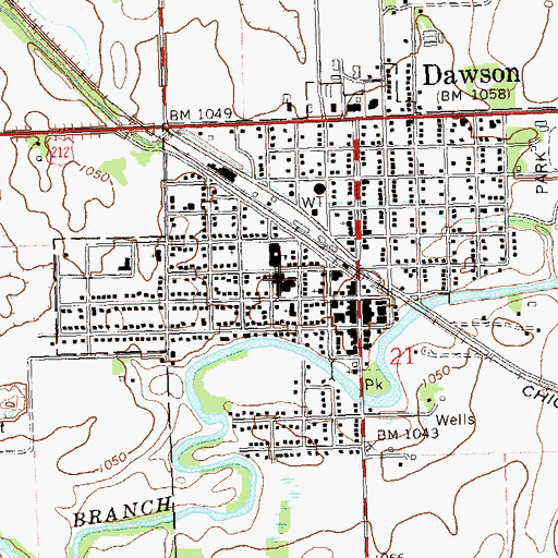 Topographic Map of Dawson Boyd High School, MN