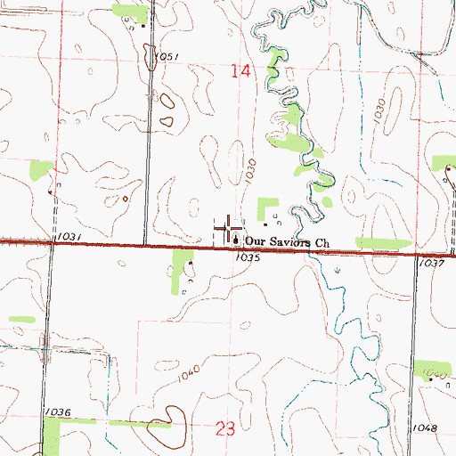 Topographic Map of Our Saviour's Lutheran Cemetery, MN