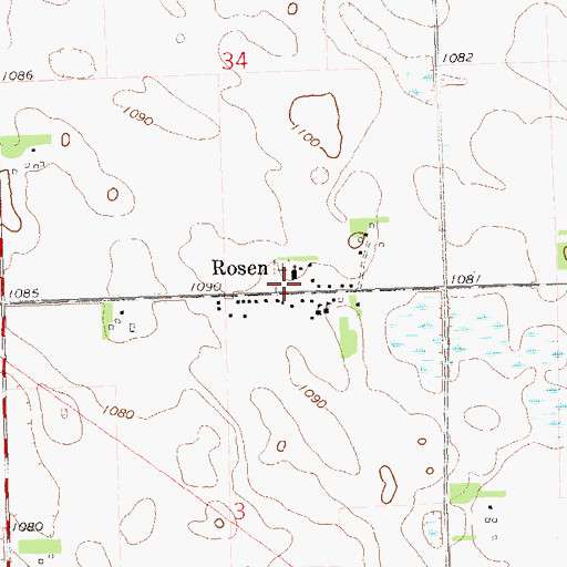 Topographic Map of Saint Joseph's Catholic Cemetery, MN