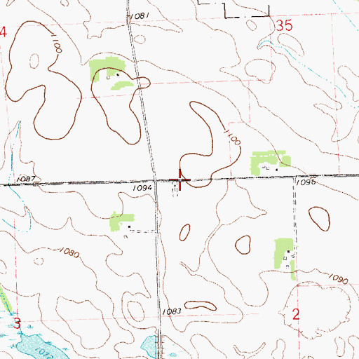 Topographic Map of Frontenac Lutheran Cemetery, MN