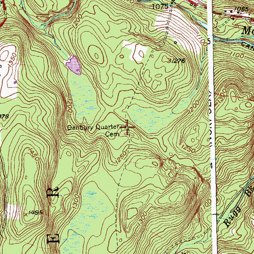 Topographic Map of Danbury Quarter Cemetery, CT