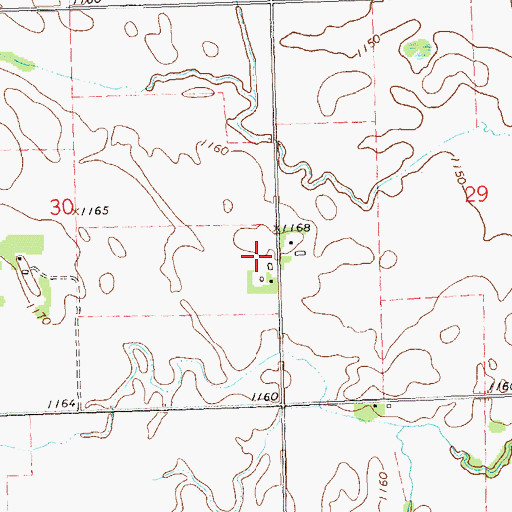 Topographic Map of Florida Lutheran Cemetery, MN