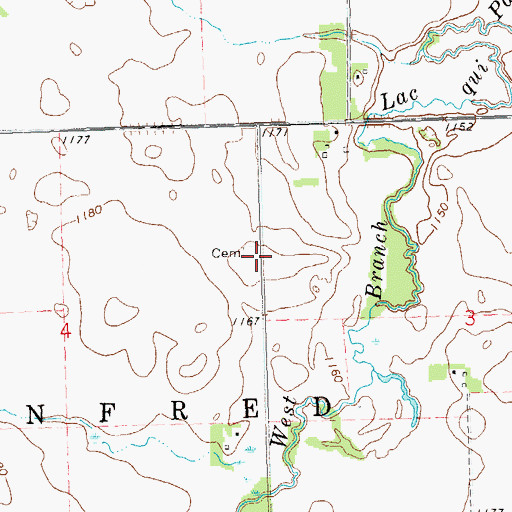 Topographic Map of Mehurin Norwegian Lutheran Cemetery, MN