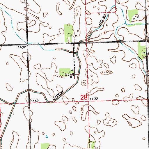 Topographic Map of First Swedish Methodist Episcopal Cemetery, MN