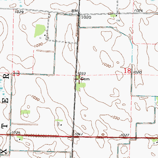 Topographic Map of Sommerfeld Family Cemetery, MN