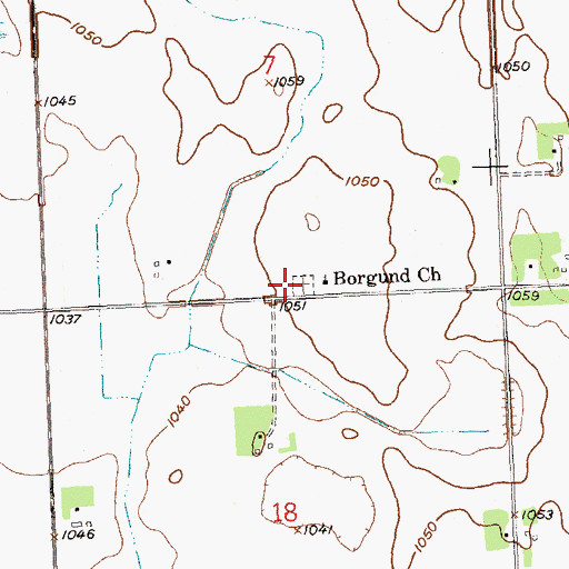 Topographic Map of Borgund Lutheran Church Cemetery, MN