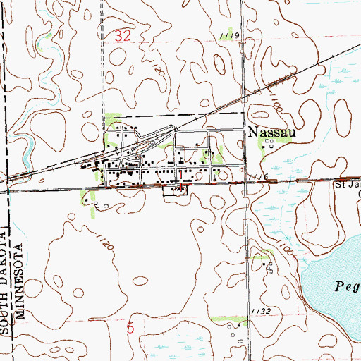 Topographic Map of Saint James Catholic Church, MN