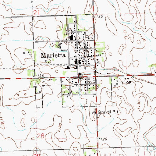 Topographic Map of Saint John's Lutheran Church, MN