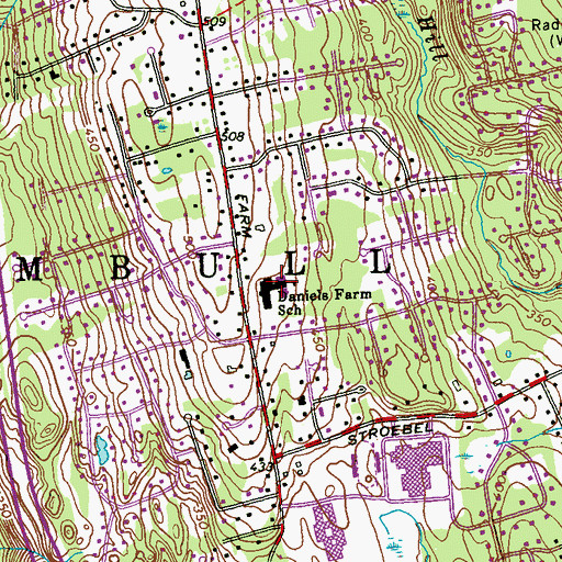 Topographic Map of Daniels Farm School, CT