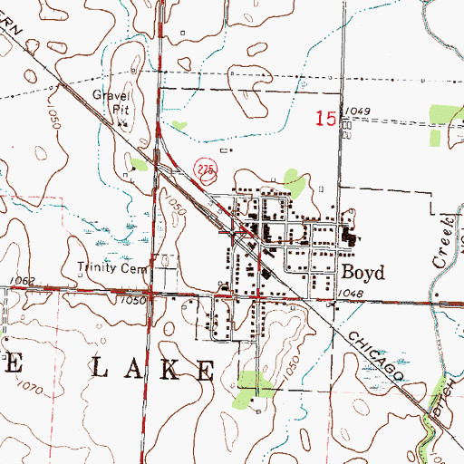 Topographic Map of Boyd, MN