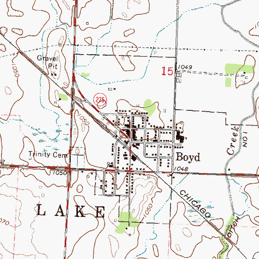 Topographic Map of Boyd Post Office, MN