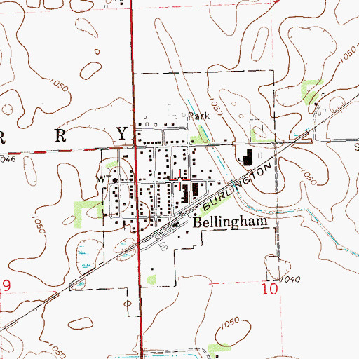 Topographic Map of Bellingham Post Office, MN