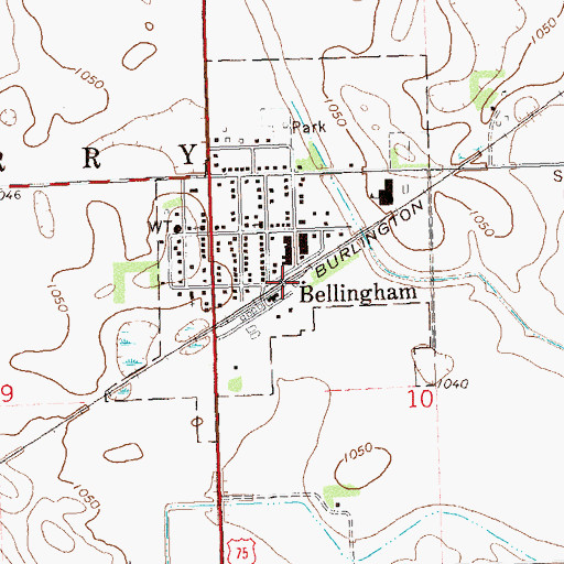 Topographic Map of Bellingham, MN