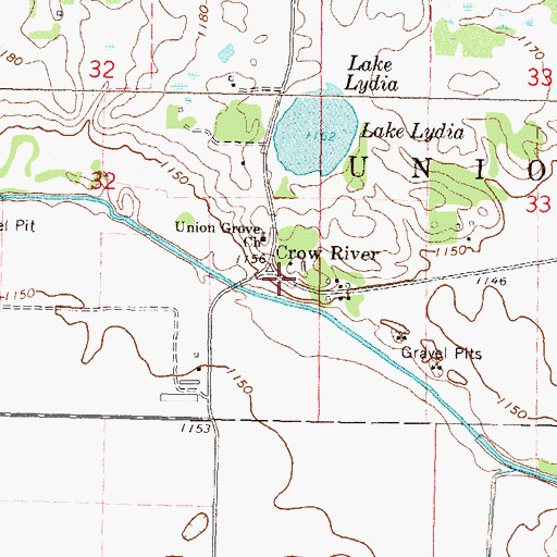 Topographic Map of Crow River Post Office (historical), MN