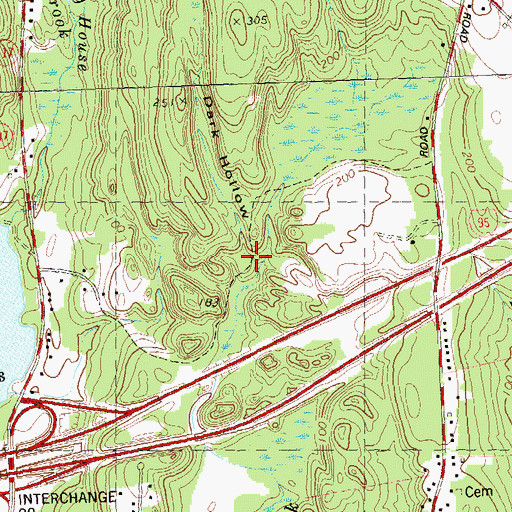 Topographic Map of Dark Hollow, CT