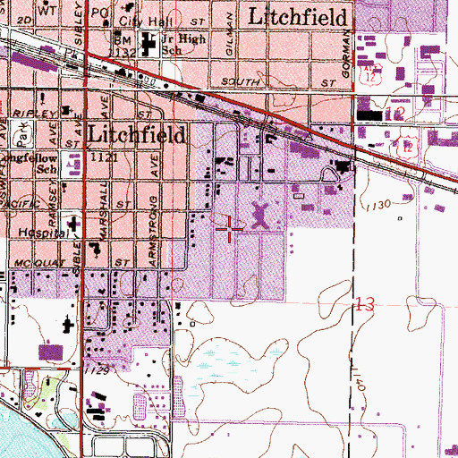 Topographic Map of Becker Park, MN