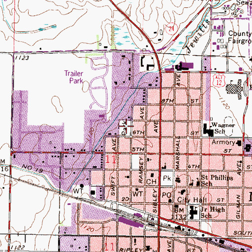 Topographic Map of Northside Park, MN