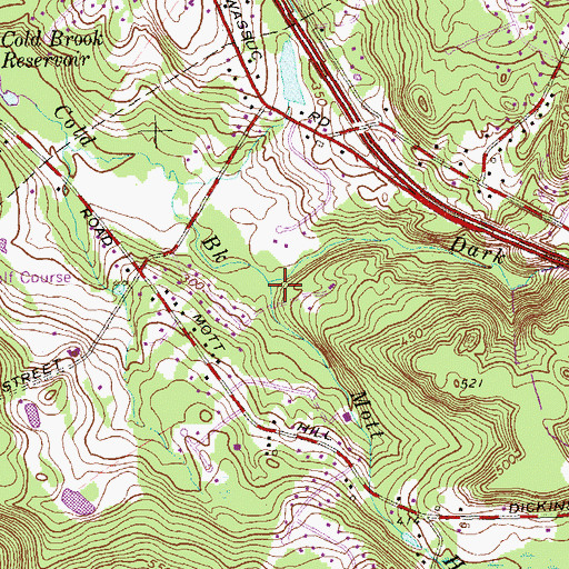 Topographic Map of Dark Hollow Brook, CT