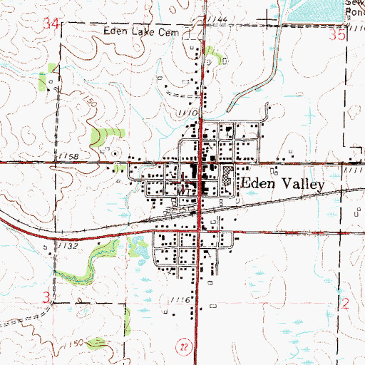 Topographic Map of Eden Valley Police Department, MN