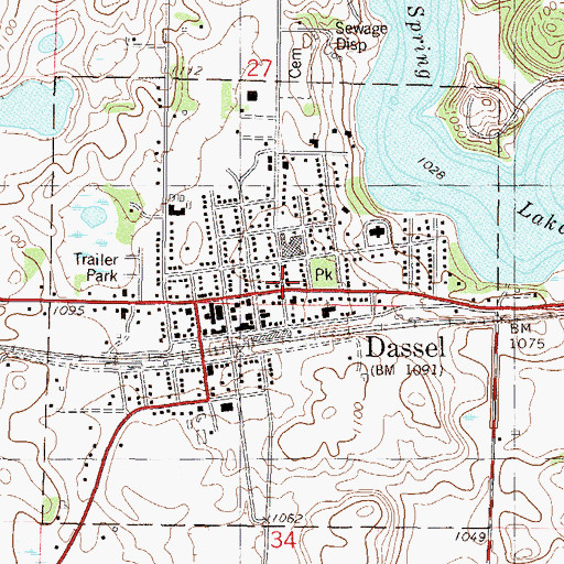 Topographic Map of Dassel Police Department, MN