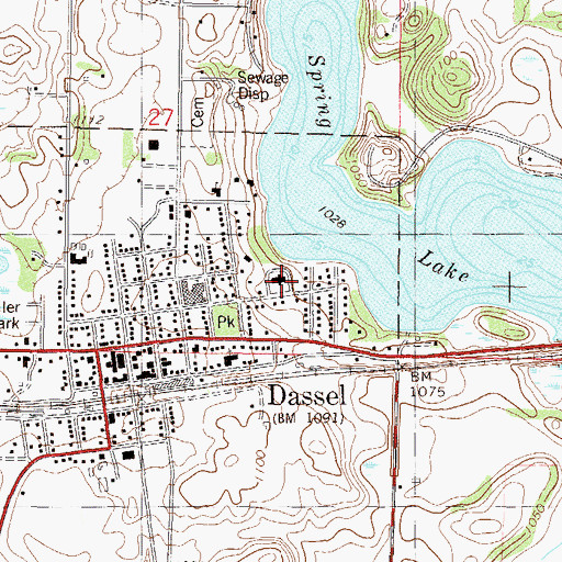 Topographic Map of Dassel Lakeside Nursing Home, MN
